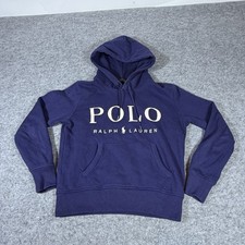 Polo Ralph Lauren Big Logo Pullover Hoodie Navy Blue Women s XS Fleece