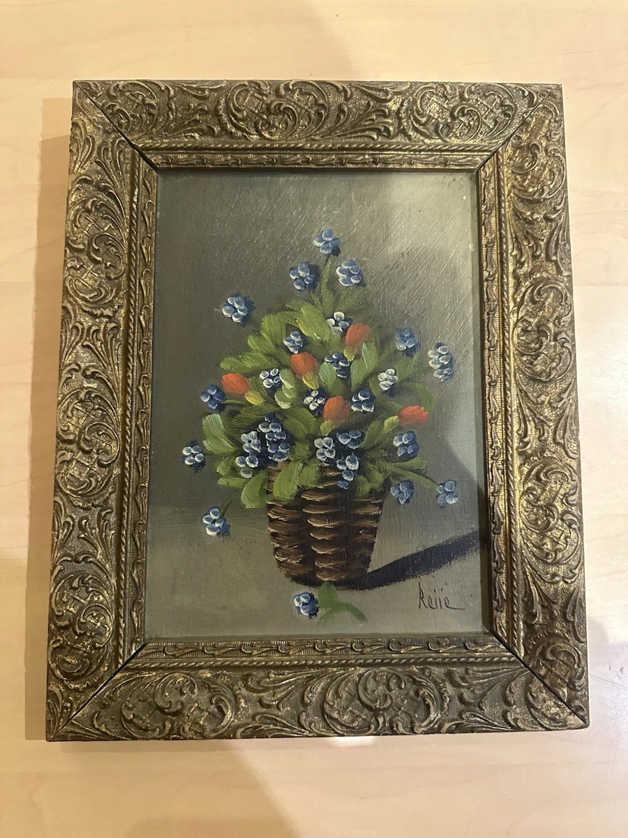 Panneau à Aiguilles Floral Ancien - Bouquet De Roses - 38x35 Pouces - France
