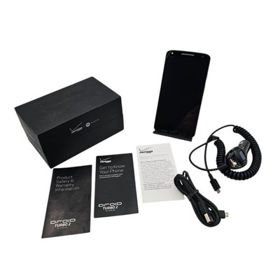 Motorola Droid Turbo 2 32GB Black (Verizon) XT1585 w/Box Good Used Cond. Tested 
