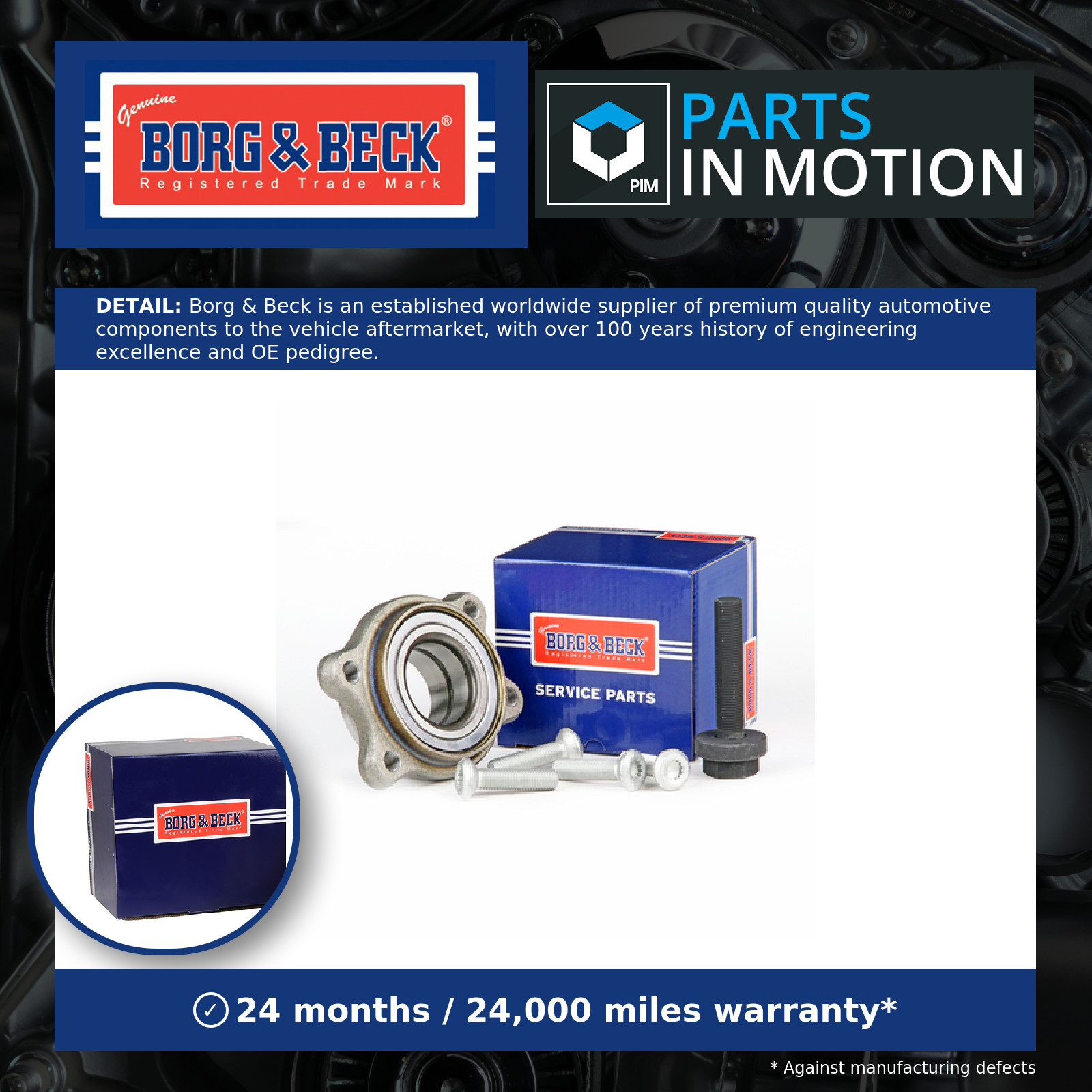 Wheel Bearing Kit BWK1062 Borg & Beck 4E0498625 4E0498625B 4F0498625A 4F0598625A