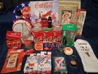 Vintage 90s(mostly) Coca-Cola Collectibles Lot 21 Lamp Games Christmas Glassware