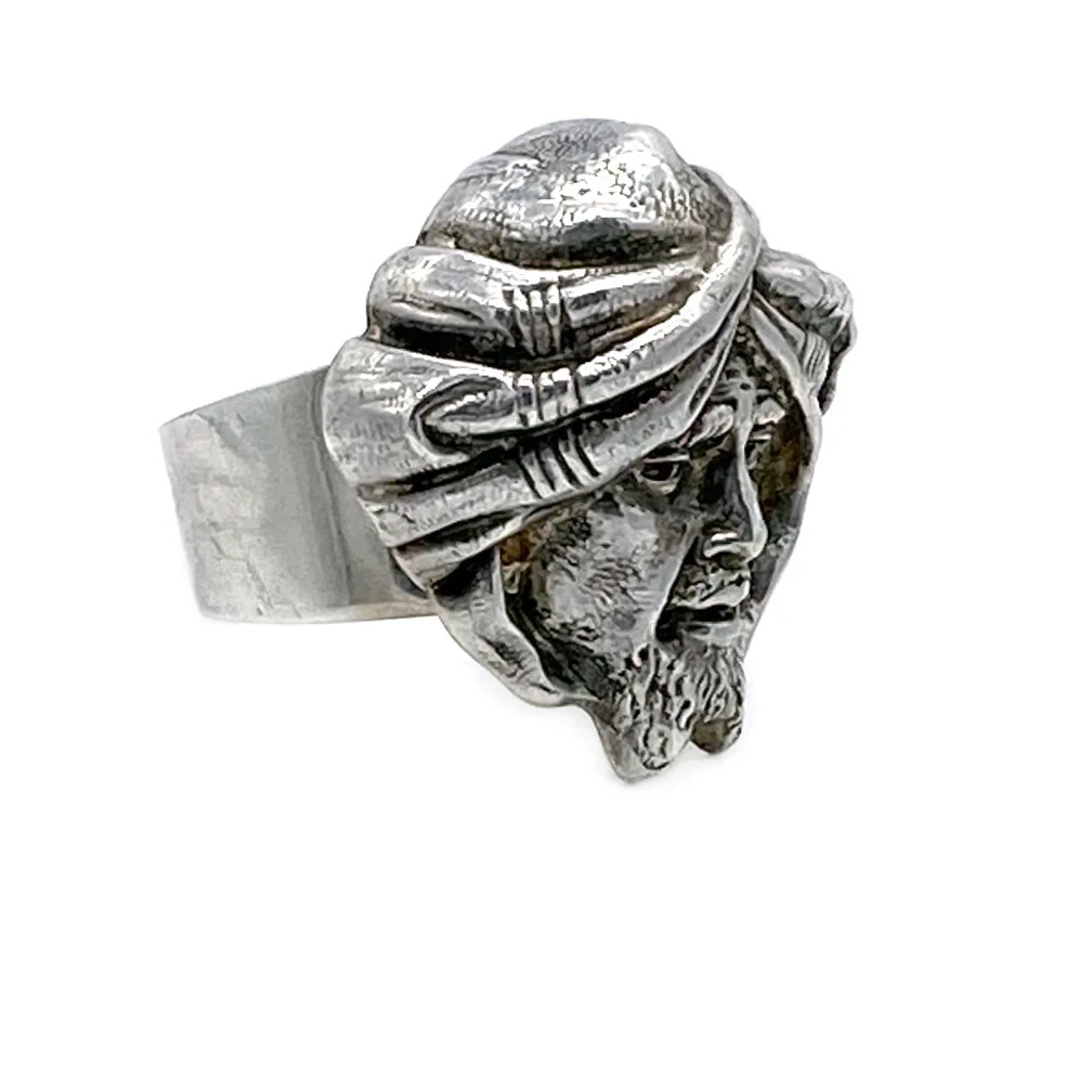 Turbaned Man, Solid Sterling Silver Ring - image 2