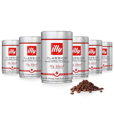 illy Caffè in Grani Interi, Classico Tostatura Media 100% Arabica 8,8 Oz Confezione da 6