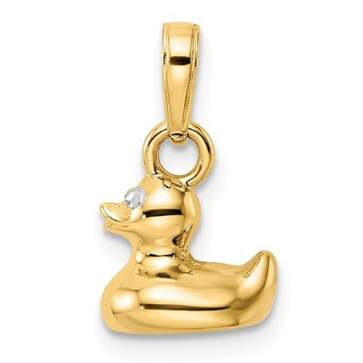 14k Bicolor Gold 3D Ente Anhänger Geschenk 3 Gramm Geschenk für Mutter