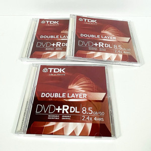 TDK DVD+R Double Layer 8.5 GB 2.4x 4hrs recordable discs x3