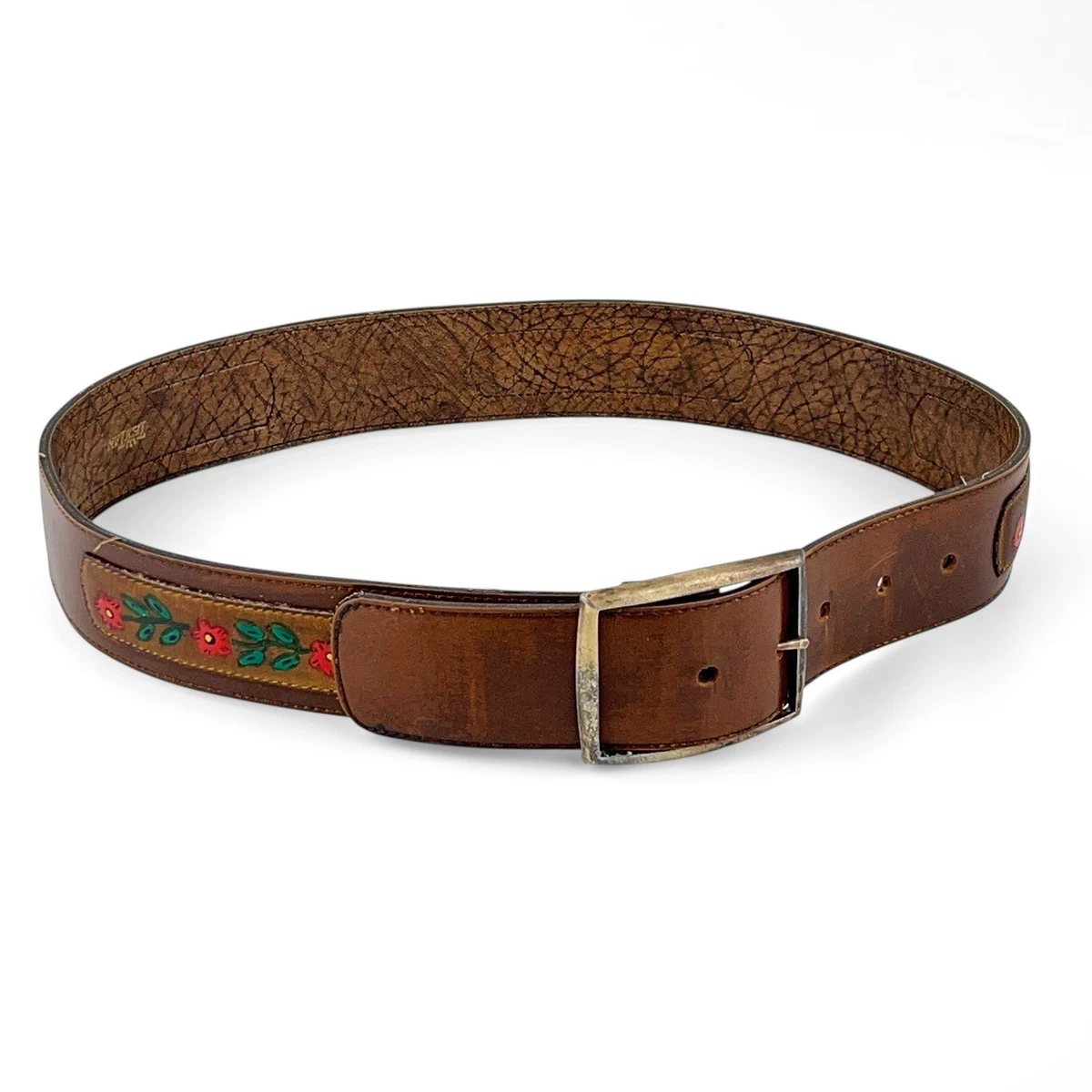 Vintage suede leather belt‎ colorful rainbow 70s statement fairycore hippie boho Vintage Camel Suede Belt, Tie Belt for Women With Tassels  main image 3