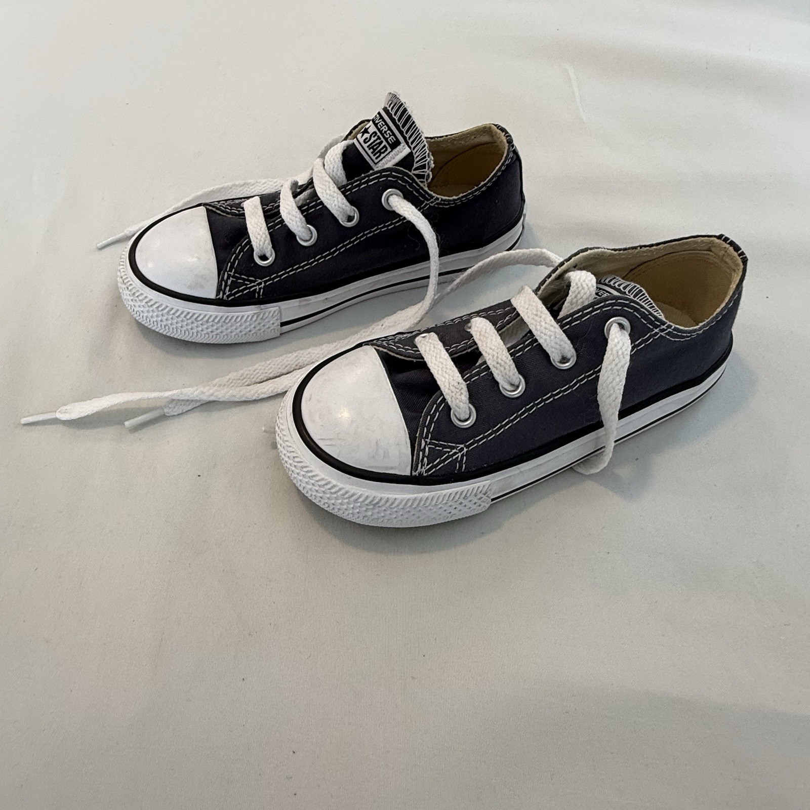 Converse All Star Low Top Sneakers Black White Canvas Baby 9 Classic