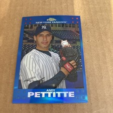 2007 Topps BLUE REFRACTOR Andy Pettitte #16 Yankees Baseball Card (f8)