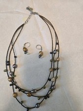 Muti-Pearl and Matching Earrings Maybe Moyorica Women Necklace Jewelry Set