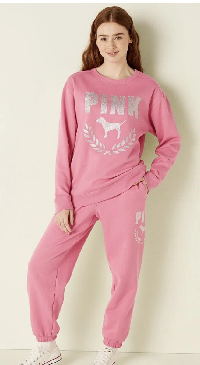 Victoria Secret PINK bling campus Sweat pants size xl Pink And