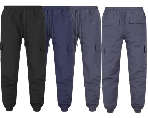 Mens Cargo Trousers Zip Pockets Jogging Bottom Sport Gym Work Wear S-2XL New - Picture 1 of 9