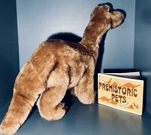 Vintage 1980 Dakin Brown Brontosaurus Dinosaur Prehistoric Pets New with Tag - Picture 3 of 11