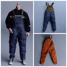 Costom 1/12 Scale Denim Overalls Jumpsuit Rompers Pants Fit 6'' Action Figure