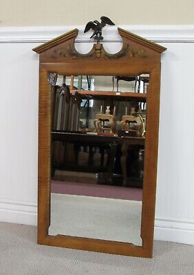 VINTAGE TELL CITY FURNITURE MAPLE WALL MIRROR, EAGLE FINIAL VINTAGE TELL CITY FURNITURE MAPLE WALL MIRROR, EAGLE FINIAL