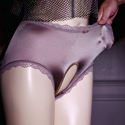 Sexy Womens Crotchles Panties Thong Underwear Lace Sheer Knicker Brief Lingeries - Picture 16 of 16