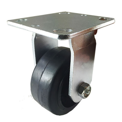 4'' x 2'' Heavy Duty ''Rubber on Cast Iron'' Caster - Rigid