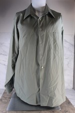 Arrow Poplin Dress Shirt Mens 17 34-35 XL Green Wrinkle Free Long Sleeve