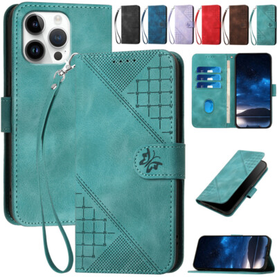 Wallet Case Leather Flip Cover For iPhone 17e 16 15 14 13 12 11 Pro Max 8 7 Plus