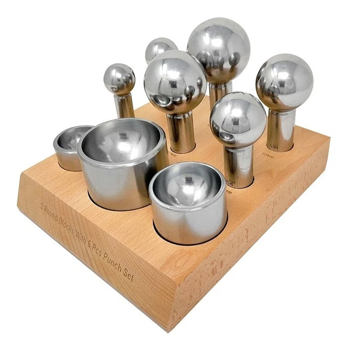 Juego de 6 punzones para cúpula en acero y 3 troqueles para cúpula doble cara (DDP) Foto 3 de 4