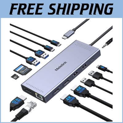 14-in-1 Laptop Docking Station with Dual Displays & High-Speed Data Transfer