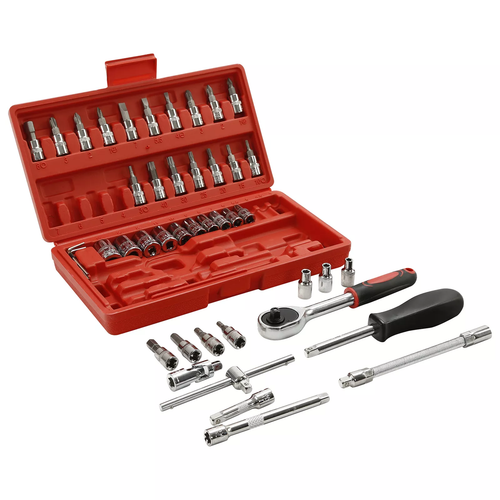 46pcs Metric Socket Set 1/4" Drive Screwdriver Set Ratchet Torx Hex Wrench Bit - Picture 16 of 19