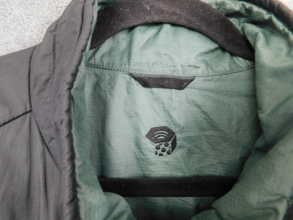 Jaqueta Mountain Hardwear Masculina XL Puffer Reversível Preta Verde Casaco com Zíper - Imagem 4 de 4