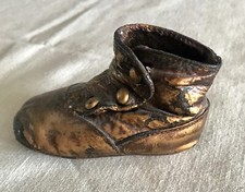 VINTAGE BRONZED BABY SHOE WITH BUTTONS