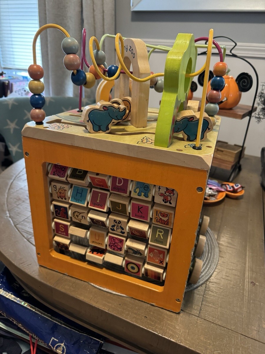 B. Zany Zoo Wooden Activity Cube Multiple Activitie Functional