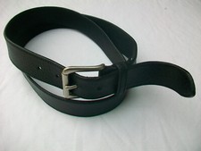 CHAPS Mens Belt Sz 42 105 Black Genuine Leather Silver Tone Metal Buckle Medium