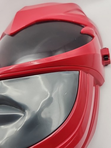 Máscara de Halloween Mighty Morphin Power Rangers roja de plástico de trabajo superhéroe 2016 - Imagen 12 de 13