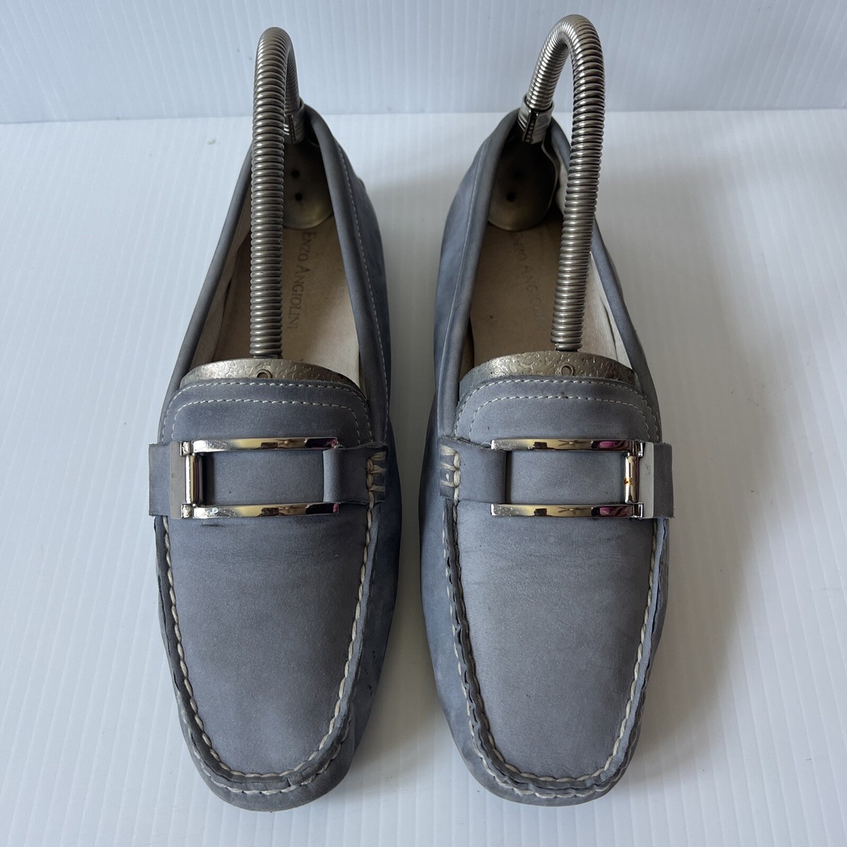 Gray Suede Buckle Slip-Ons Boardwalk Light Grey Suede Horse-Bit Sneakers main image 2