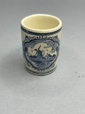 Delft Vandermint Liqueur Advertising Blue Painted Shot Glass Holland Vintage
