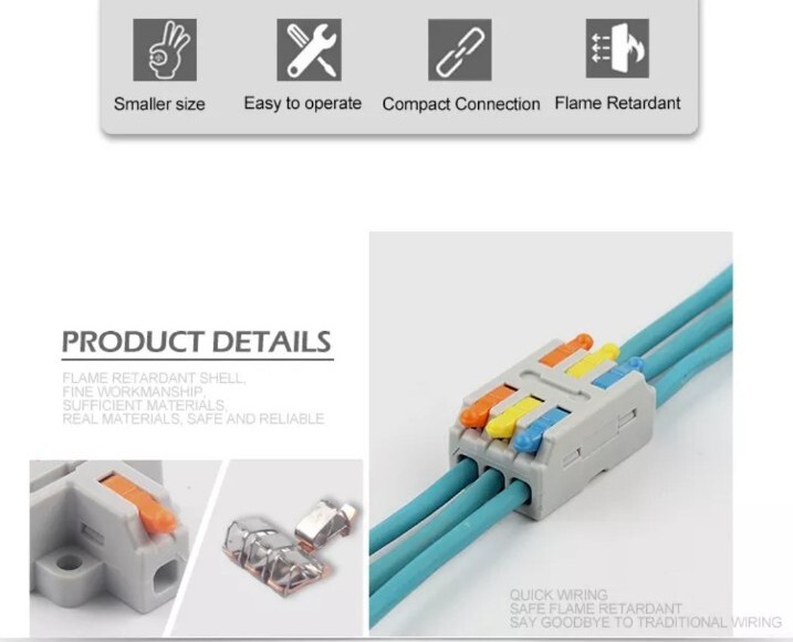 IDEAL PUSH IN ELECTRICAL WIRE CABLE LEAD CONNECTOR 2 PORT Terminal Pac - Foto 4