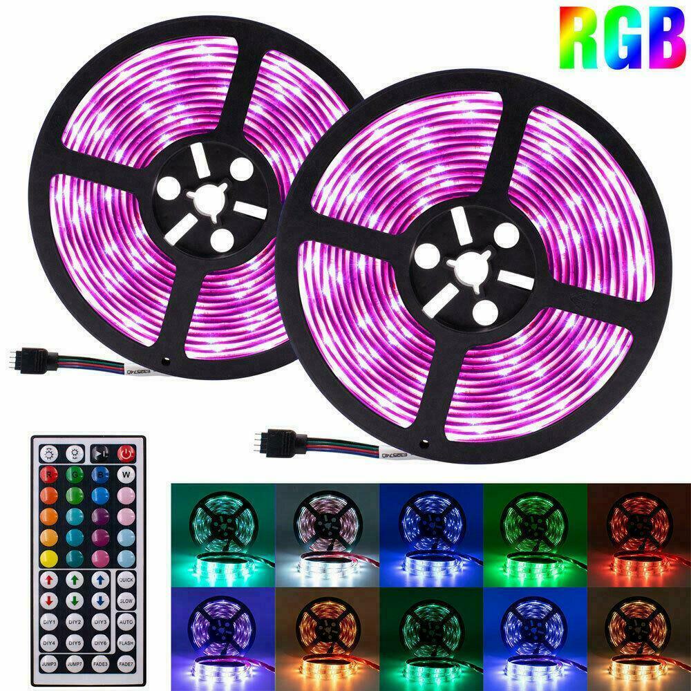 5M RGB 5050 Waterproof LED Strip light SMD 44 Key US Remote 12V Power Full Kit