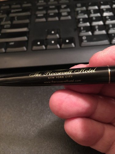 Vintage BIC Clic Black Gold Tone Pen Roosevelt Hotel Vintage Rare Pen NYC,dry in - Picture 4 of 15