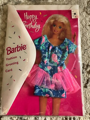 Vintage 1994 Barbie Fashion Greeting Happy Birthday Card Day Floral ...