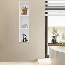 3 Tiers Shower Niche, 304 Stainless Steel Niche, White Recessed Wall Niche