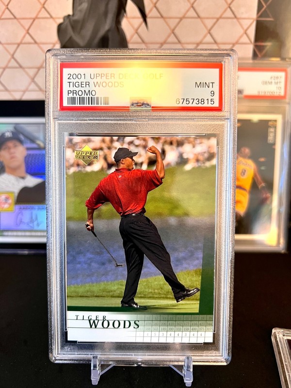 ⭐️ TIGER WOODS 2001 UPPER DECK PROMO PSA 9 MINT ROOKIE GRADED CARD RC SP🔥
