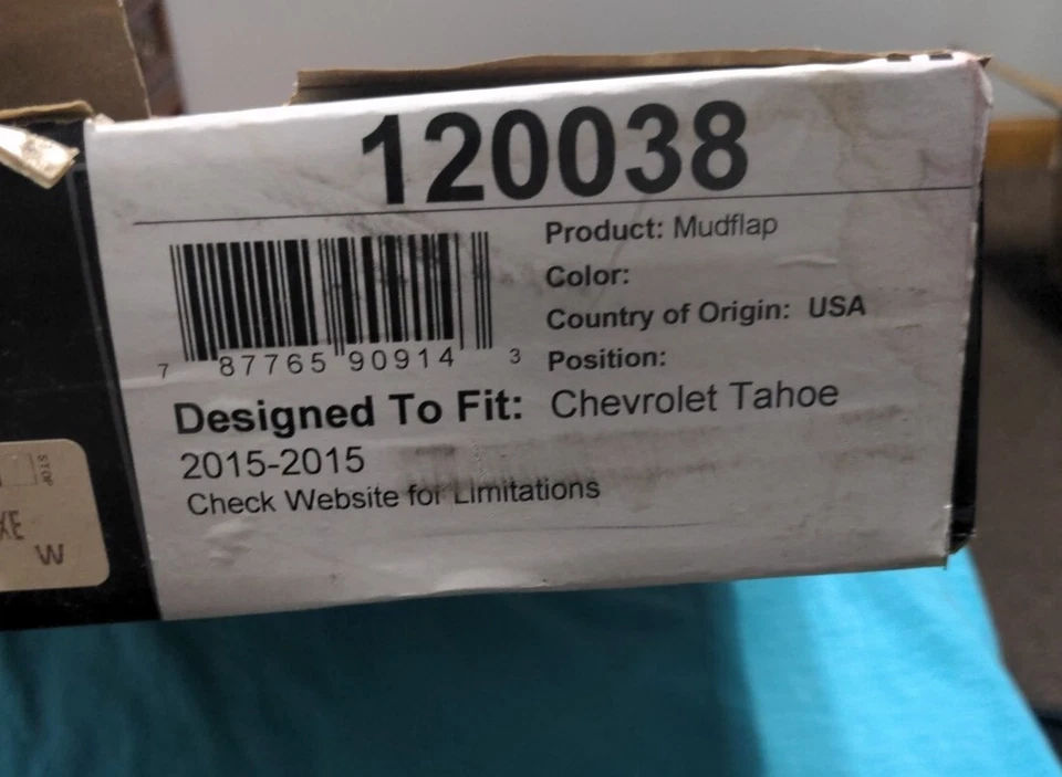 WeatherTech 120038 No-Drill Mud Flaps for Chevrolet Tahoe 2015 Rear Pair - Image 2 of 4