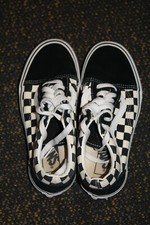 Mens off The Wall Black/White Checked Old Skool VANS Skate Sneakers Shoes Sz 4.0