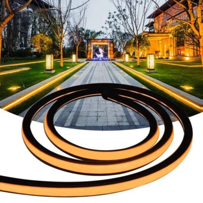 5m Schwarze Flexible LED-Neonleiste Aus Silikon   IP67 12V / 24V Schnittbar