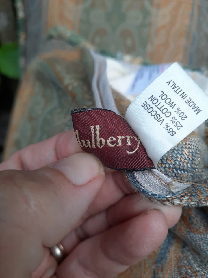 Set of 4 Vintage Mulberry Home Cushions 16" 41cm Paisley Italy Wool Cotton  - Image 2 of 4