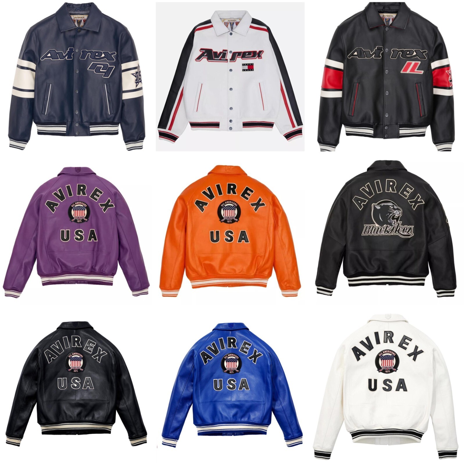 Men’s Handmade Avirex Leather Bomber – Real Leather American Flight Jacket