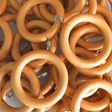 Image of 24 Pack Curtain Rings Extra Strong Hooks Hoops to fit 28mm Wood Poles