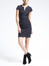 Banana Republic Denim Angled Seam Dress, Navy SIZE 12         #585263 v1126