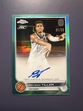 2022-23 Topps Chrome OTE Bryson Tiller Aqua Auto Refractor RC SP /99