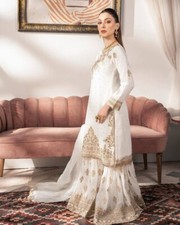 New Faux Georgette Kurta Palazzo With Dupatta For wedding