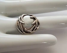 Hagit Gorali HG Vintage Israel 925 Sterling Silver White Pearl Ring Size 6