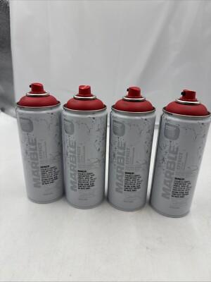 4x Montana Cans Sprühfarbe Marble Effect Ed3000 Rot