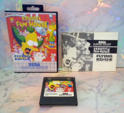 Sega Game Gear Krusty's Fun House Boxed Neu Clam Case